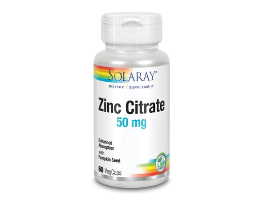Solaray Zinc Citrate 50 mg 60 hylki
