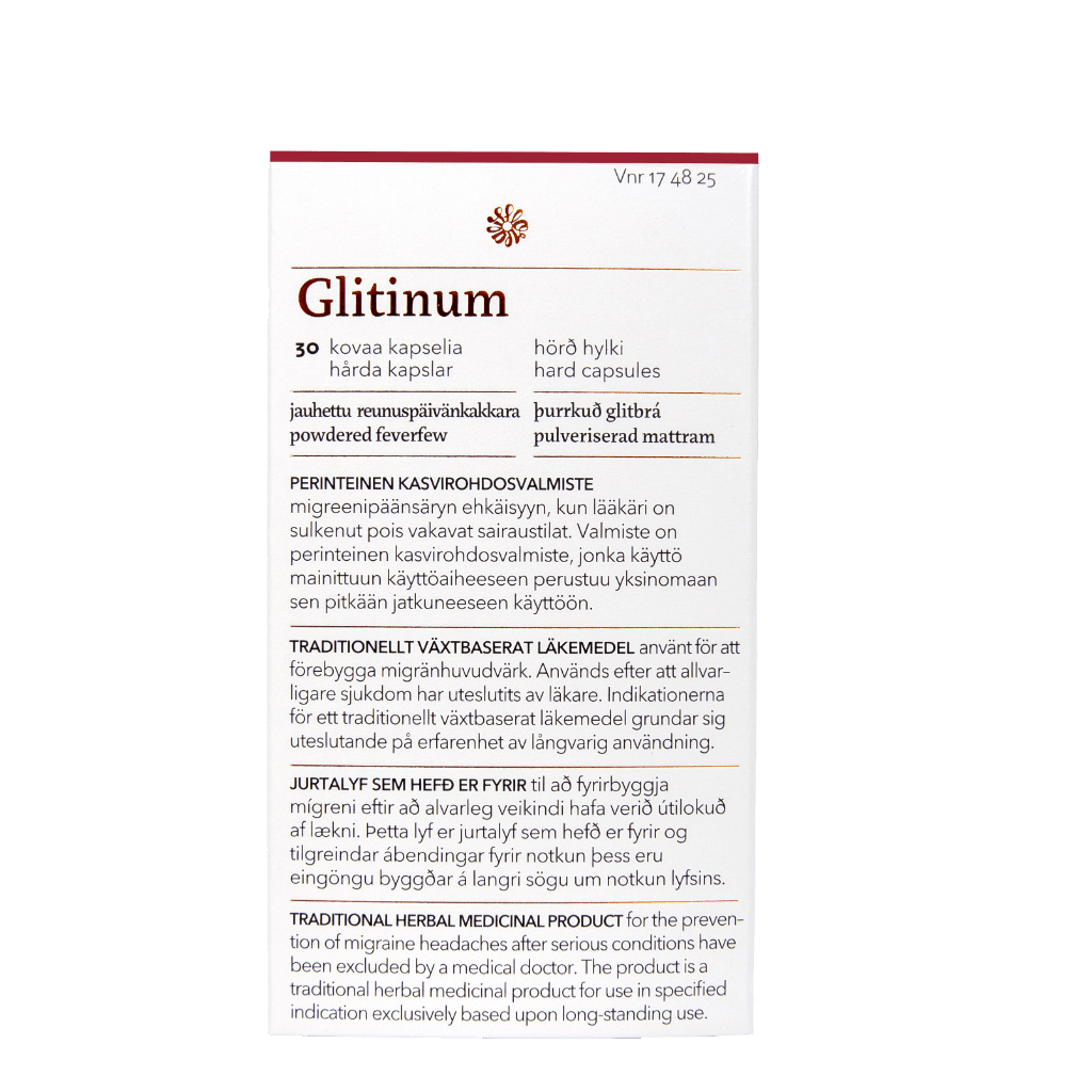 Florealis Glitinum fyrirbyggjandi gegn mígreni 100 mg, 30 stk.