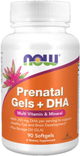Load image into Gallery viewer, Now Prenatal Gels + DHA 90 hylki
