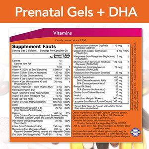 Now Prenatal Gels + DHA 90 hylki