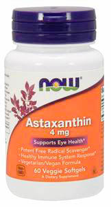 Now Astaxanthin 4 mg 60 gelhylki